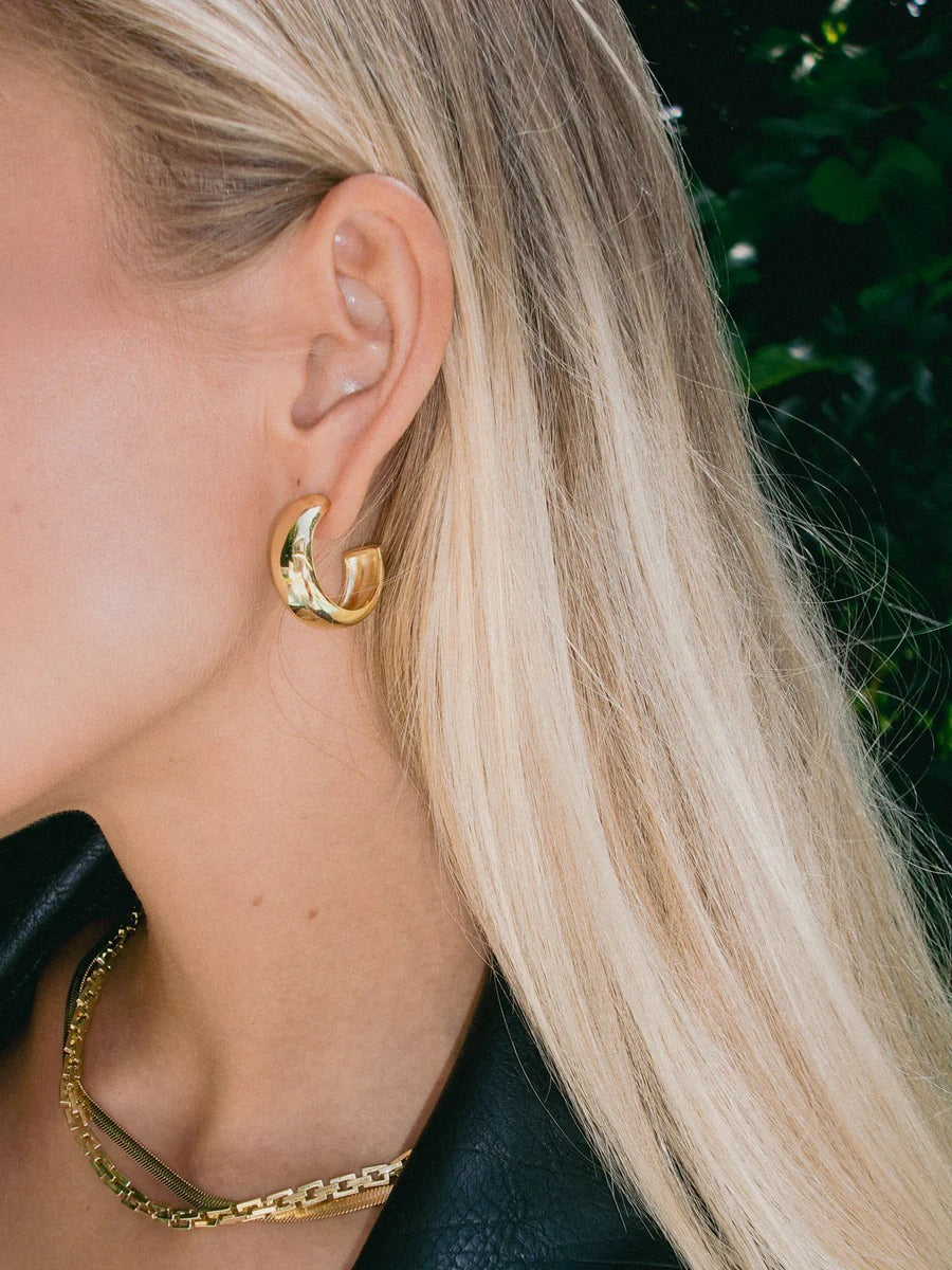 Large Dome Hoops Gold