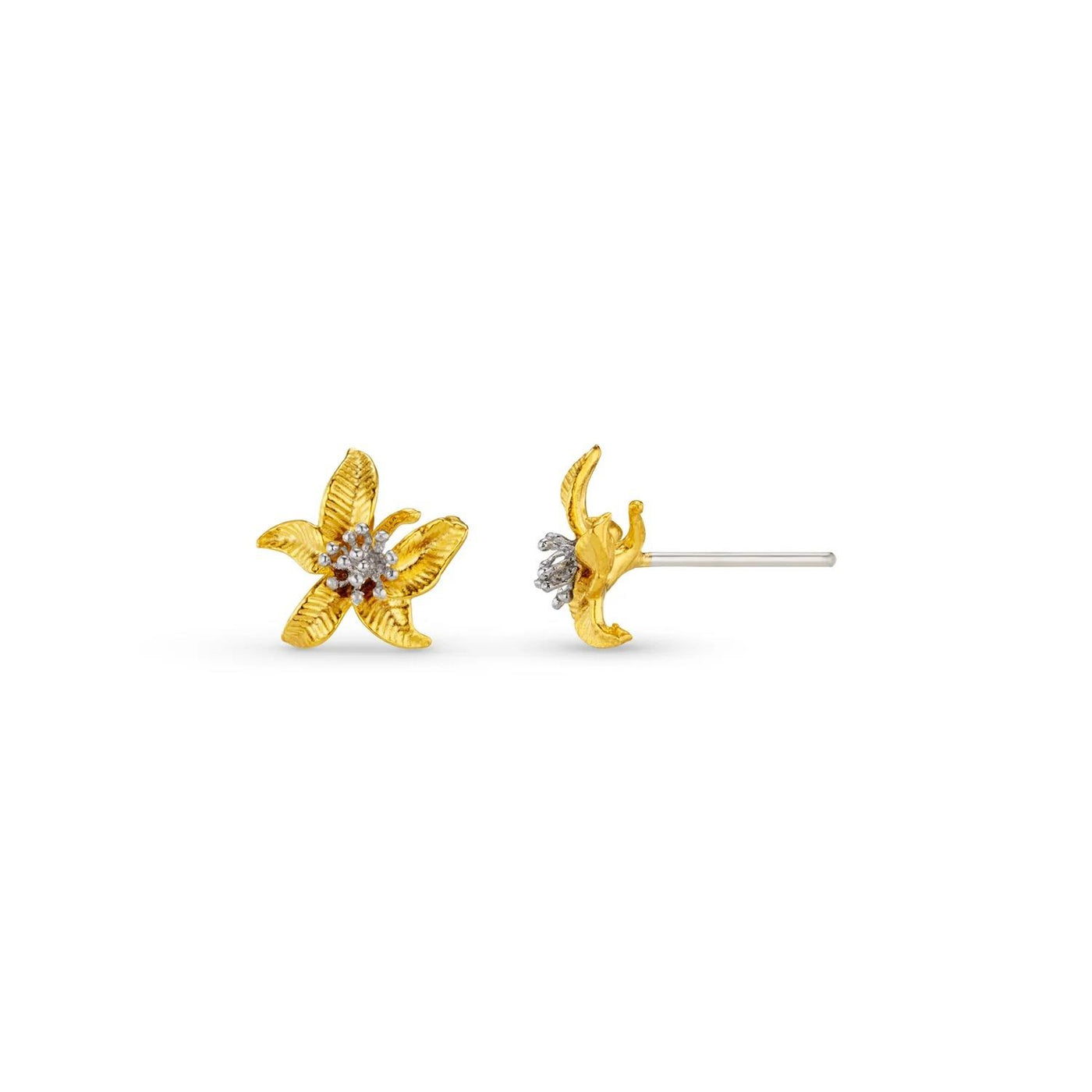 Textured Flower Stud Earrings