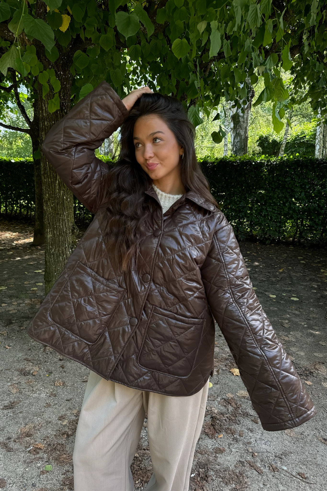 UMA QUILTED JACKET CHOCOLATE BROWN