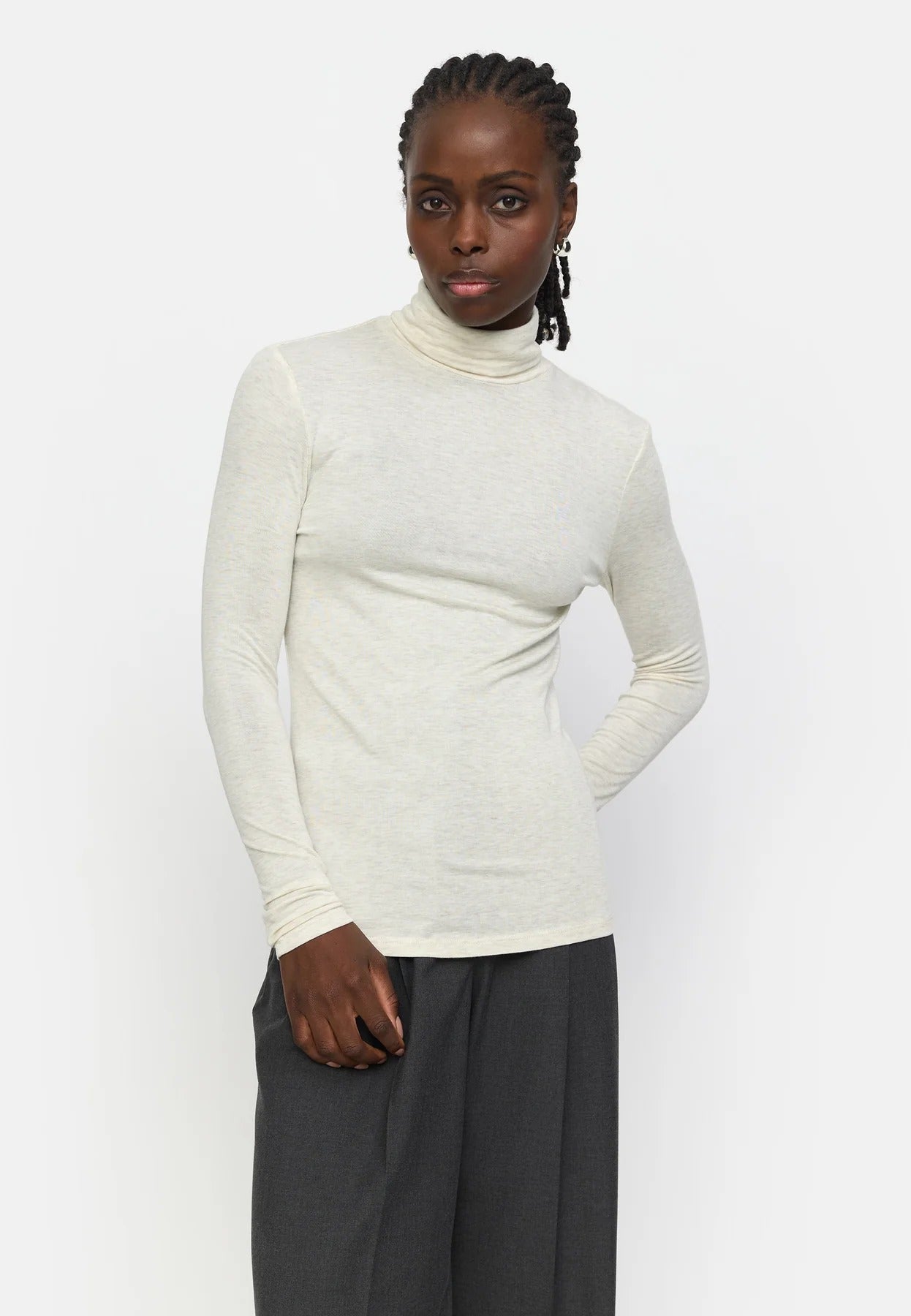 Roman Roll Neck Arctic Wolf Melange