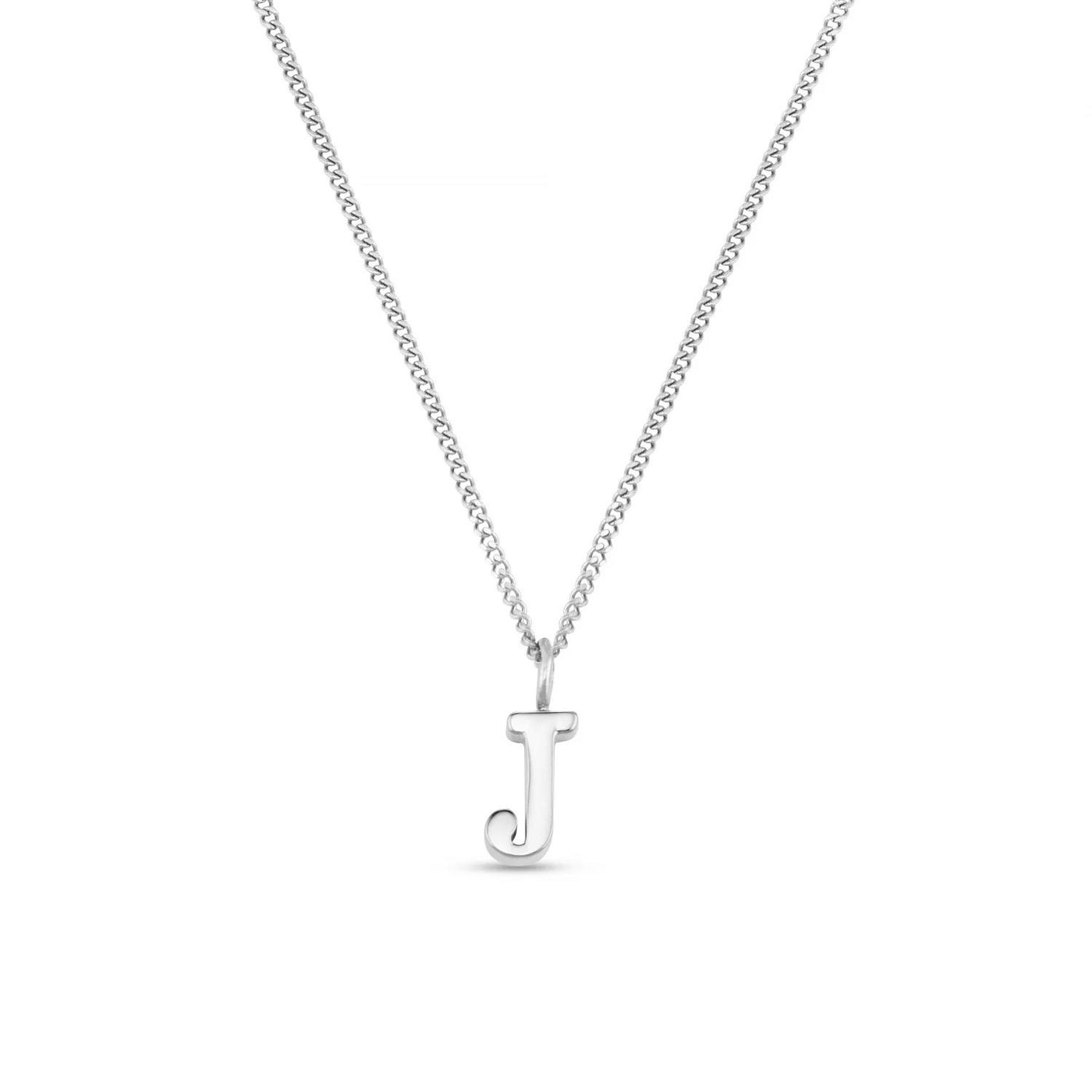 LUXE J Initial Necklace Silver