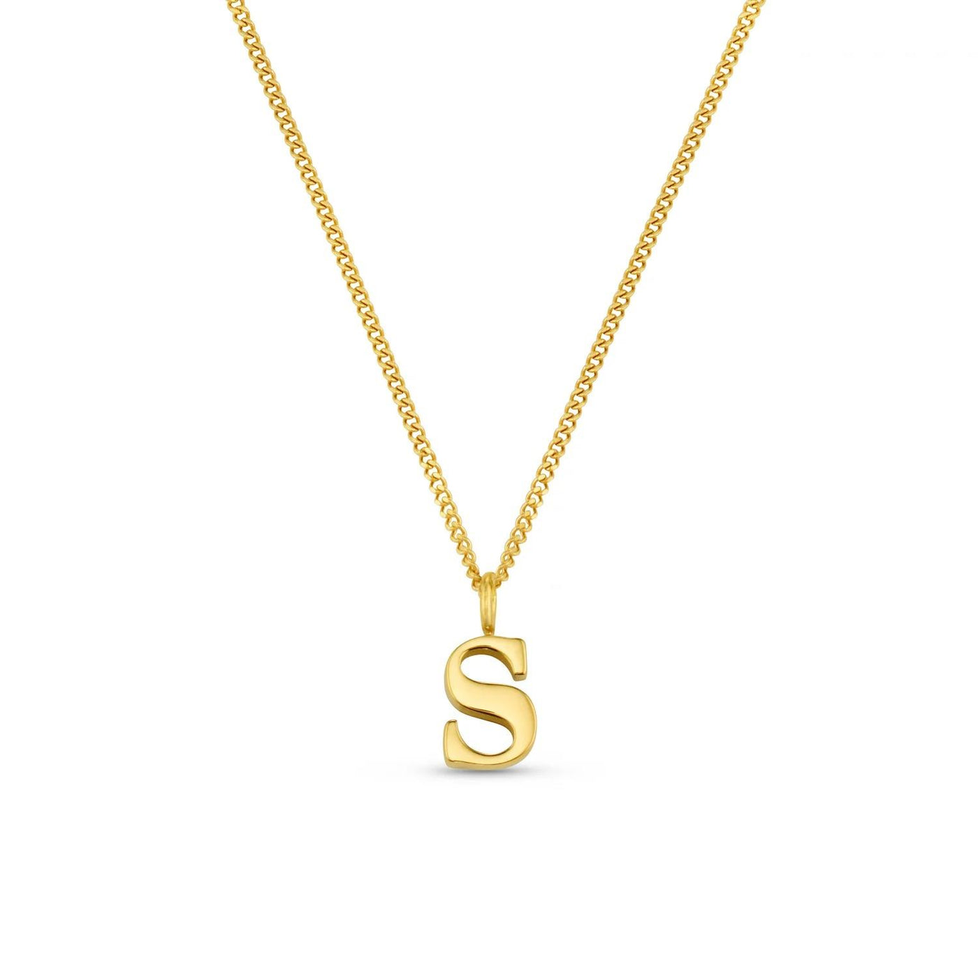 LUXE S Initial Necklace Gold