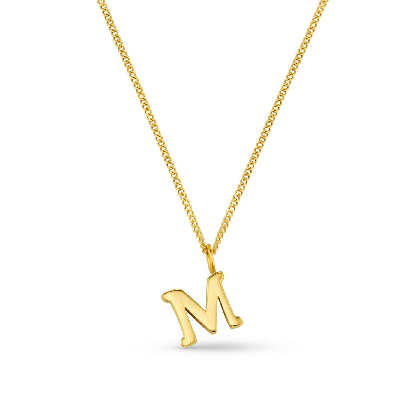 LUXE M Initial Necklace Gold