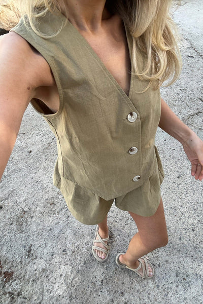 Celina Vest Light Khaki