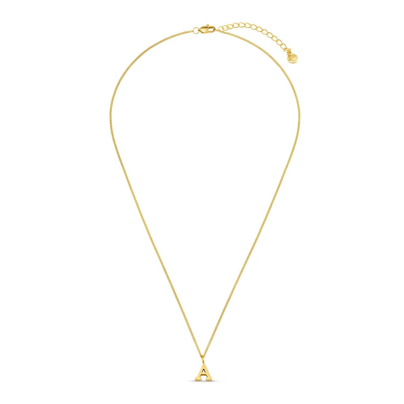 LUXE A Initial Necklace Gold