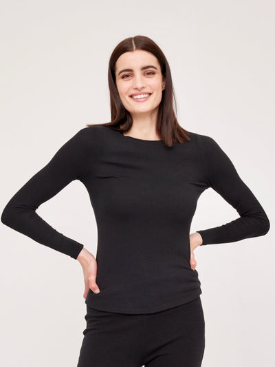 Riva rib longsleeve Black