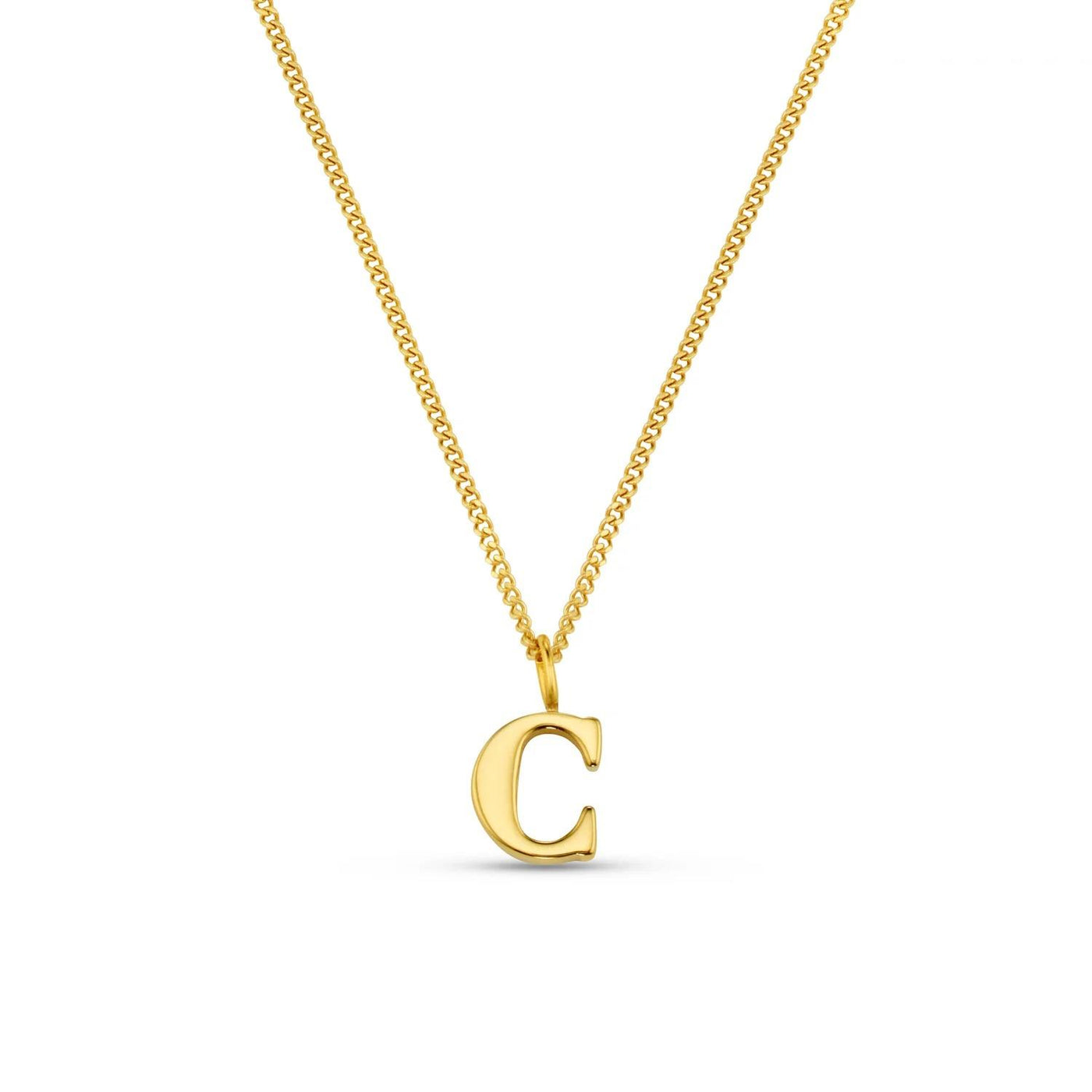 LUXE C Initial Necklace Gold