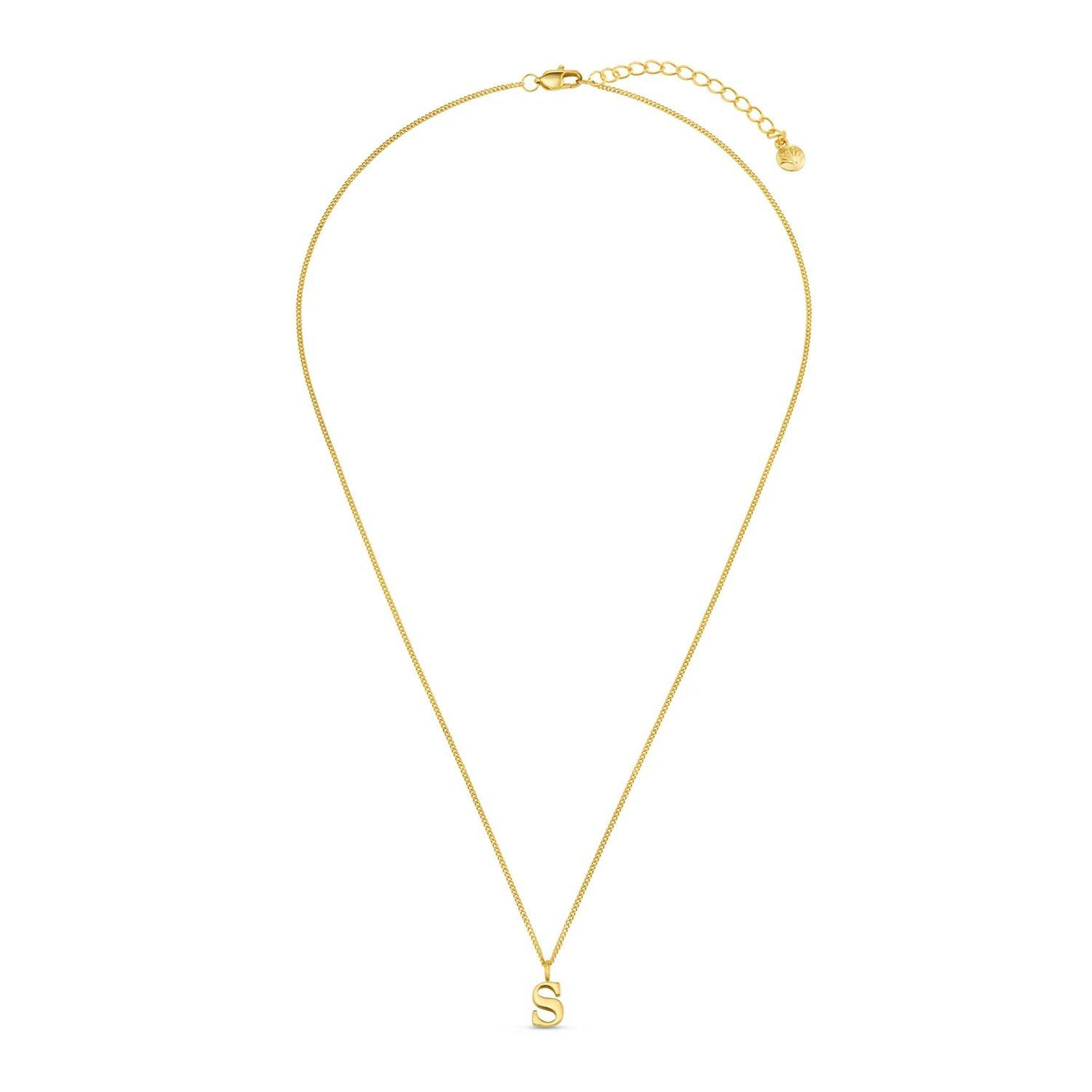 LUXE S Initial Necklace Gold