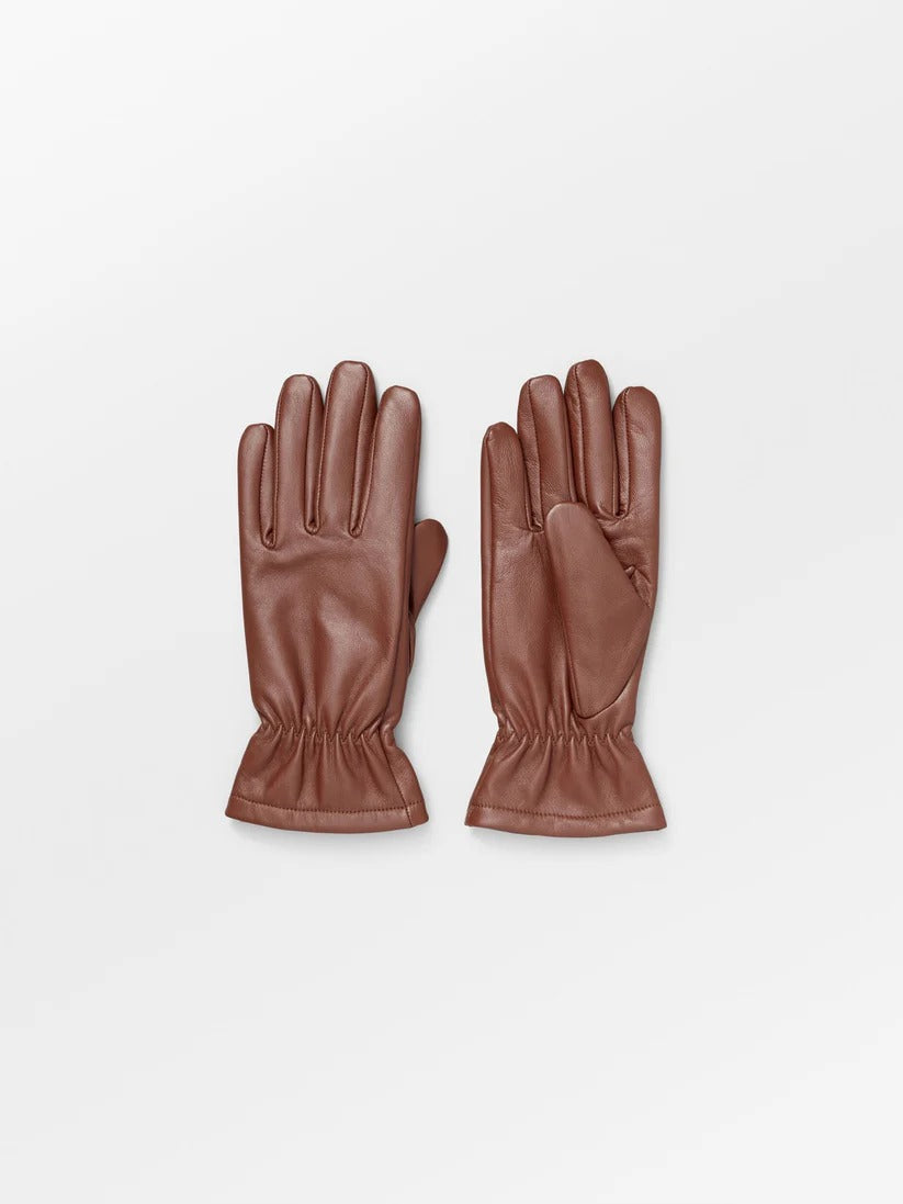 Smooth Leather Gloves Mocha Brown,