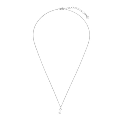 LUXE J Initial Necklace Silver