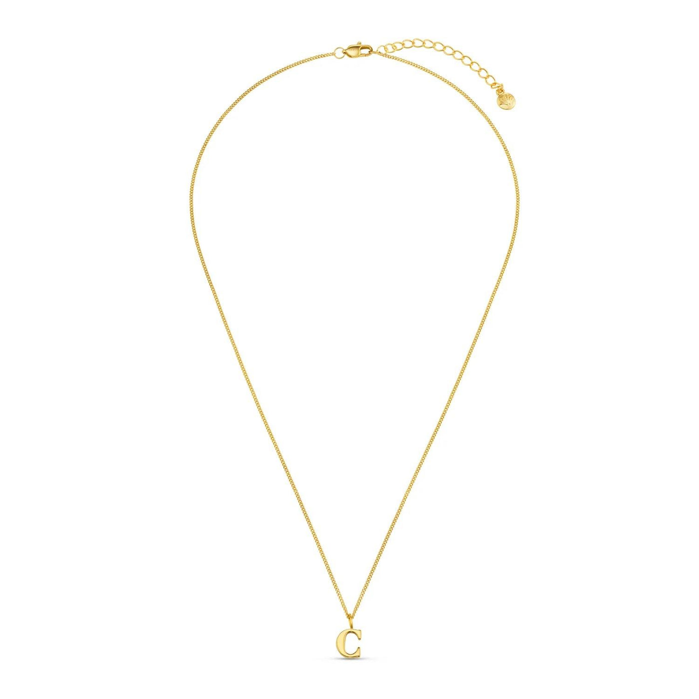 LUXE C Initial Necklace Gold