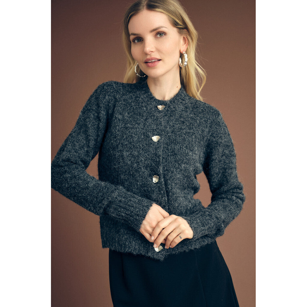 Audrey Knit Cardigan Dark Grey