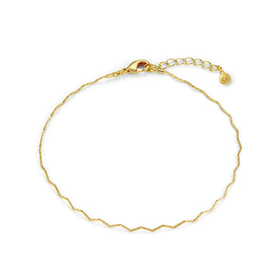 Fine Wave Chain Anklet