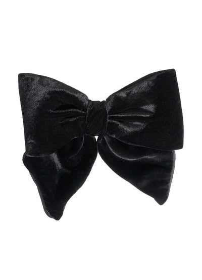 Luxury Bow Silk Velvet Black