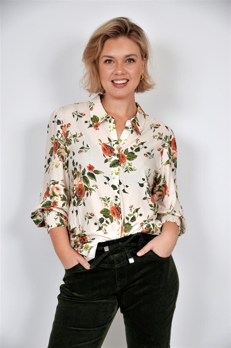 Feminine printed blouse Off White