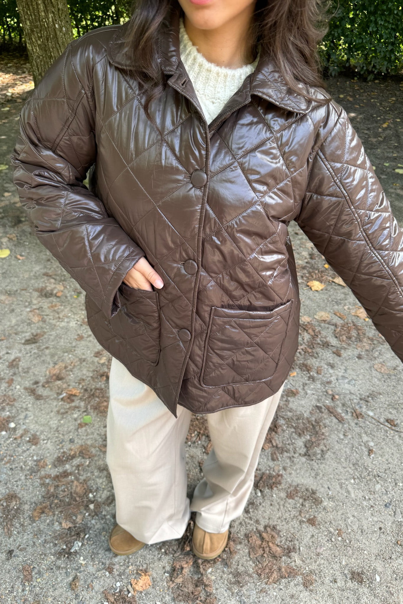 UMA QUILTED JACKET CHOCOLATE BROWN