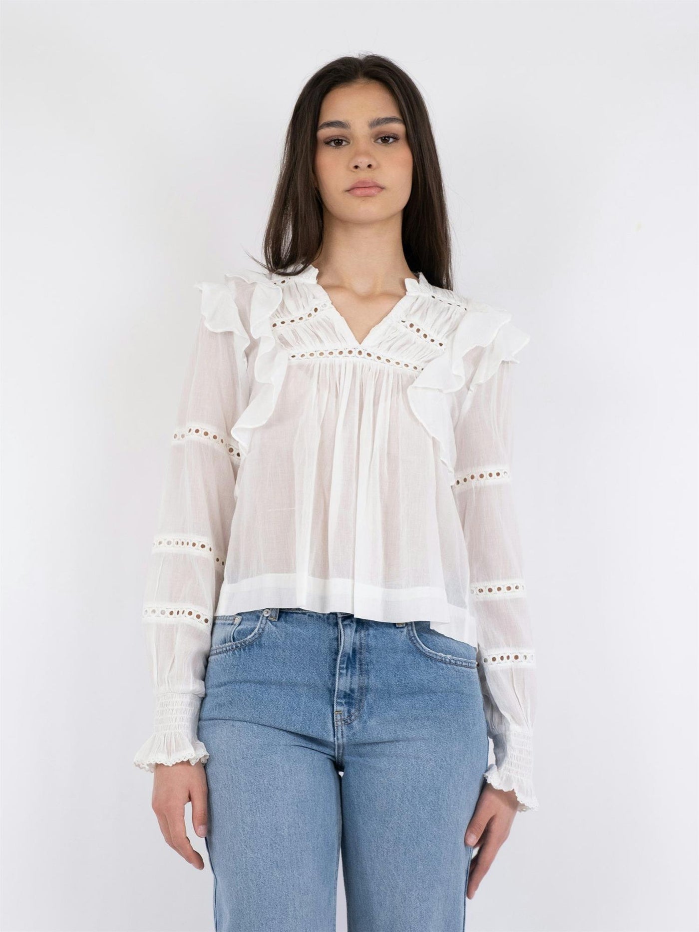 Aurika S Voile Blouse White