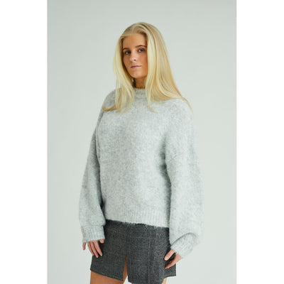 Patrisia solid knit pullover Light grey melange