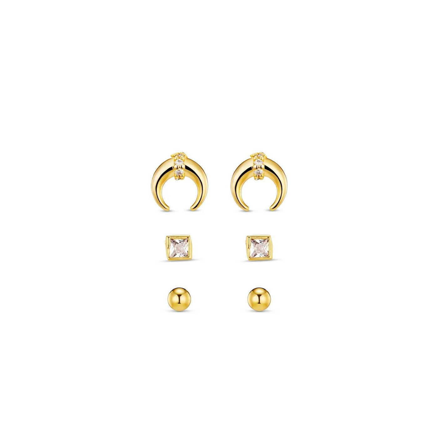 Pave Crescent Stud 6 Pack Ear Party