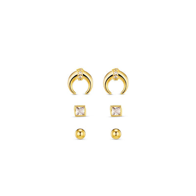 Pave Crescent Stud 6 Pack Ear Party