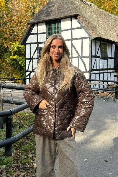 UMA QUILTED JACKET CHOCOLATE BROWN