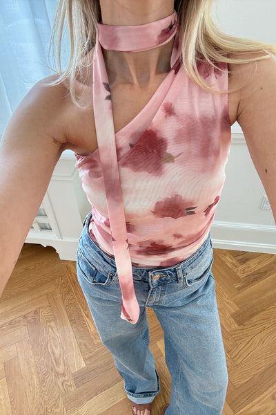 Ellie Mesh Top Rose Print