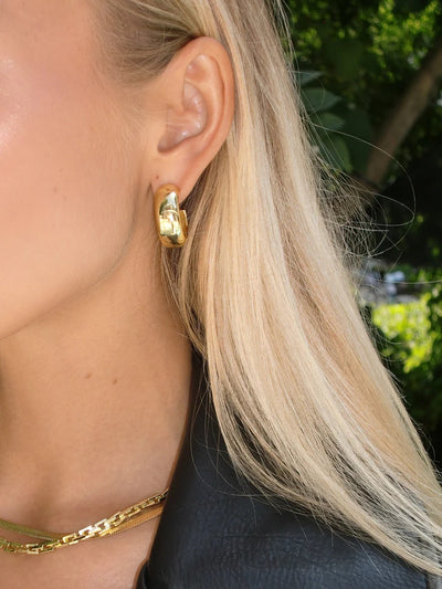 Large Dome Hoops Gold