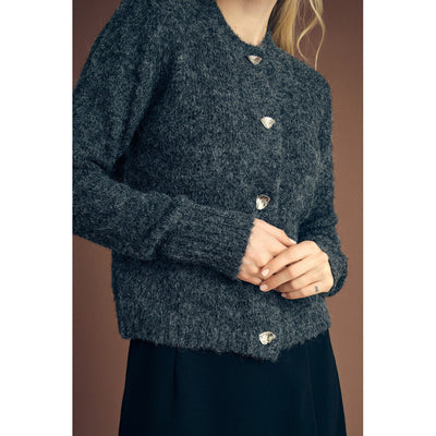 Audrey Knit Cardigan Dark Grey