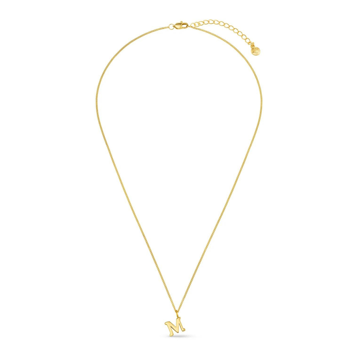 LUXE M Initial Necklace Gold