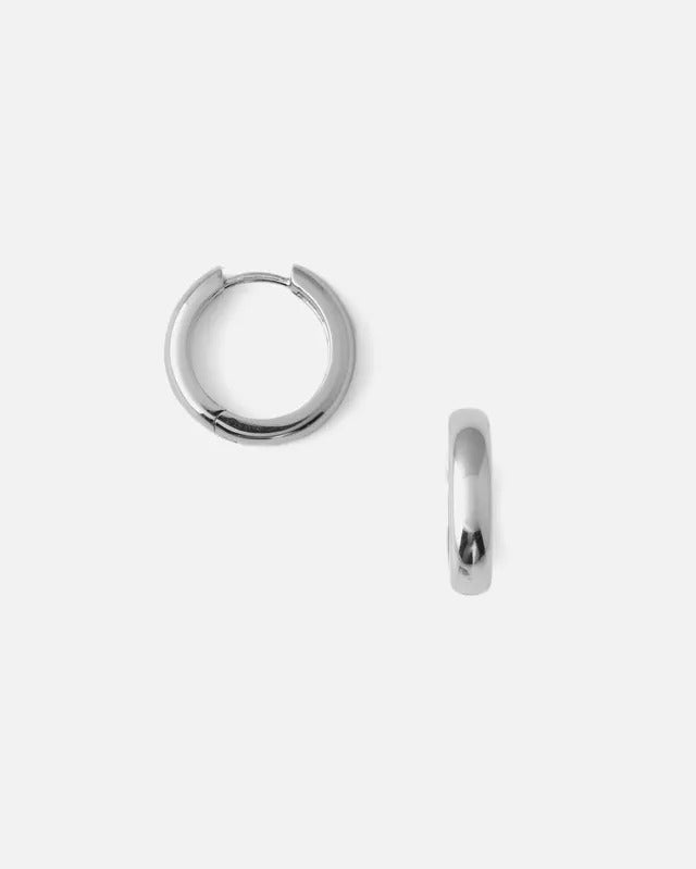 Medium Domed clean hoops Silver