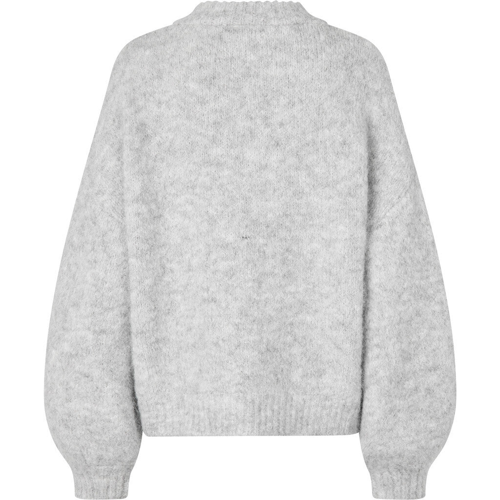 Patrisia solid knit pullover Light grey melange