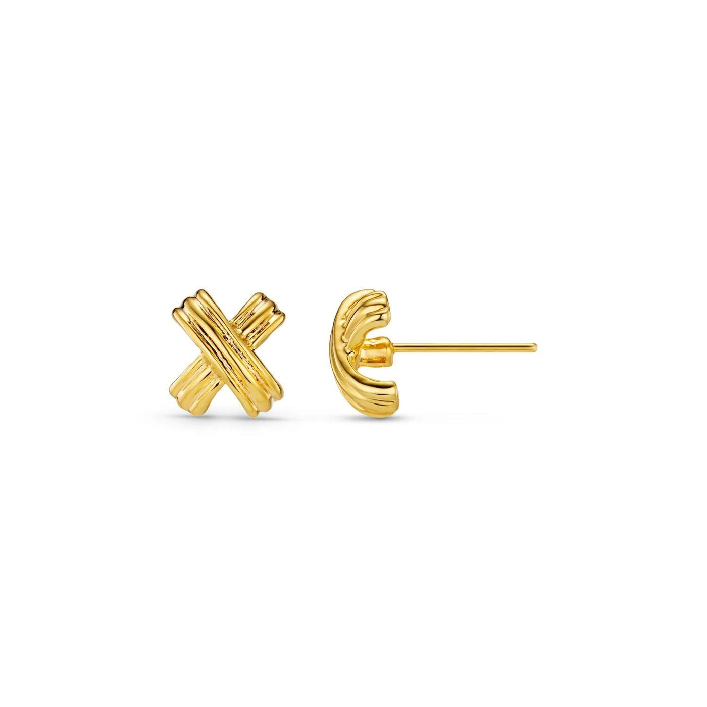 Linear Cross Stud Earrings