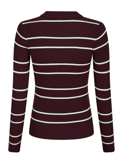 Jillan Polo Knit Blouse Wine