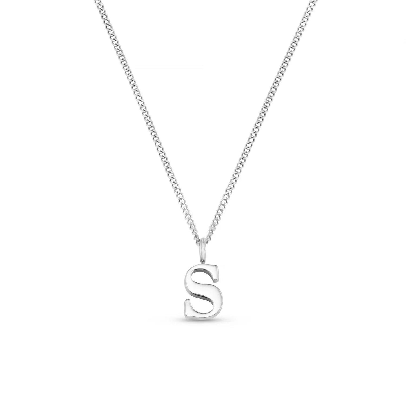 LUXE S Initial Necklace Silver