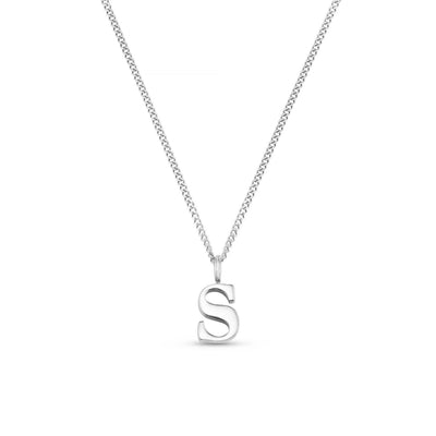 LUXE S Initial Necklace Silver