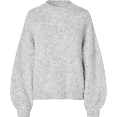 Patrisia solid knit pullover Light grey melange