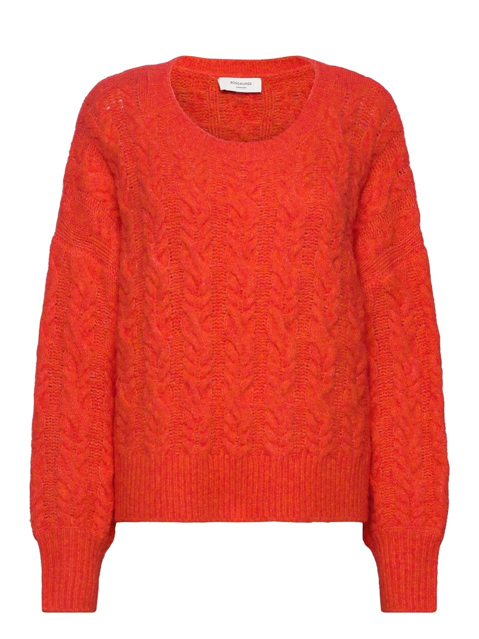 Cable knit O-neck Cherry tomato