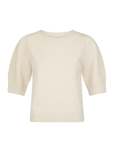 Martha Bow Knit Tee Ivory