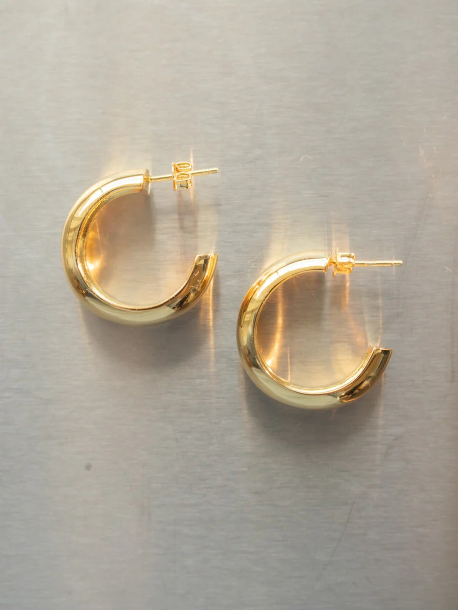 Large Dome Hoops Gold