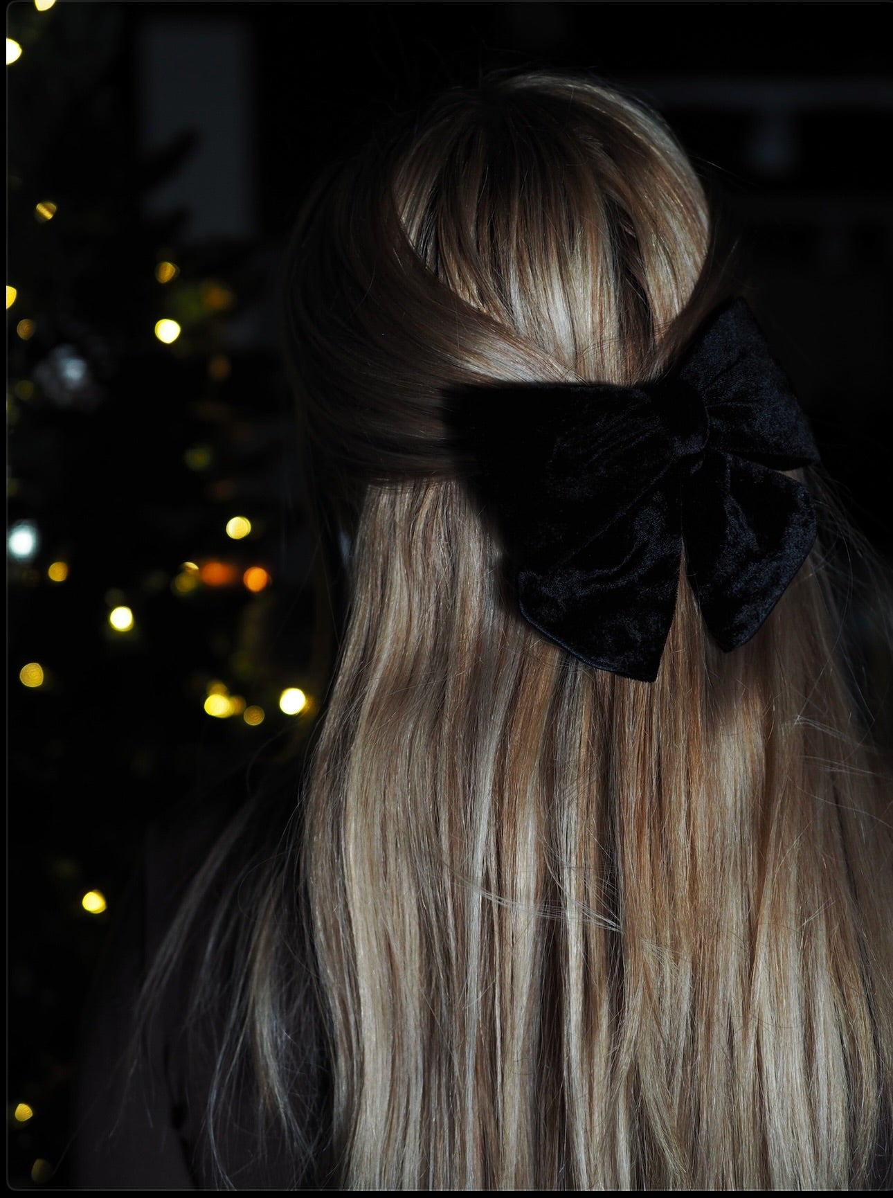 Luxury Bow Silk Velvet Black